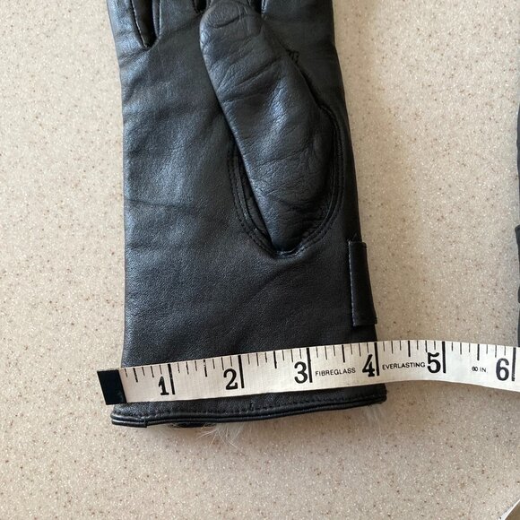 Byrnes & Baker Leather Gloves Rabbit Fur Lining Size M - NWOT - Picture 6 of 9